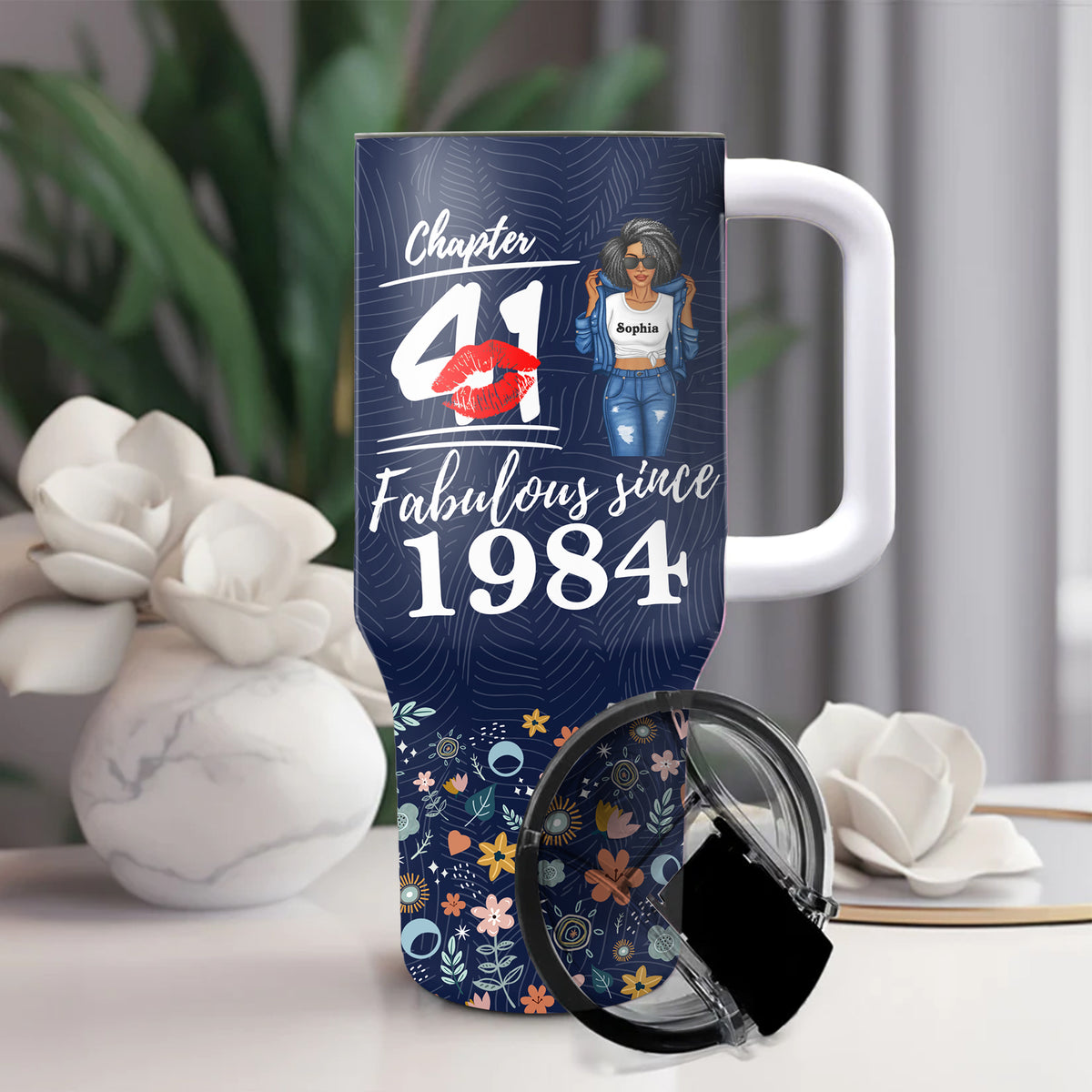 Personalized Tumbler With Straw, Gift Ideas 41st Birthday Woman-ALK