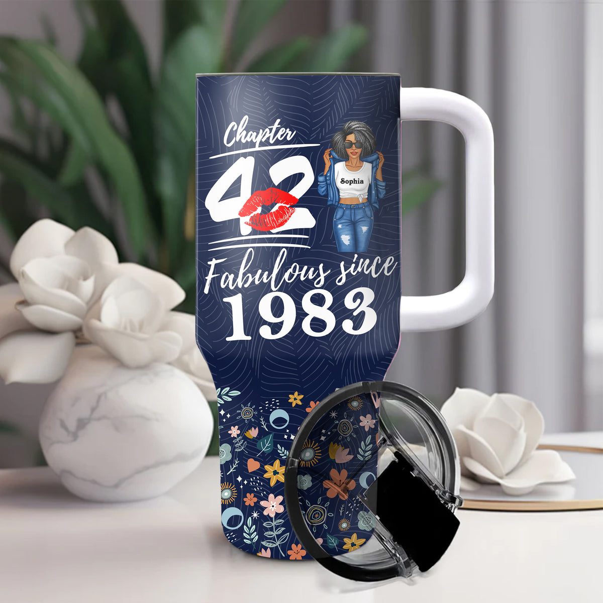 Personalized Tumbler With Straw, Gift Ideas 42nd Birthday Woman-ALK