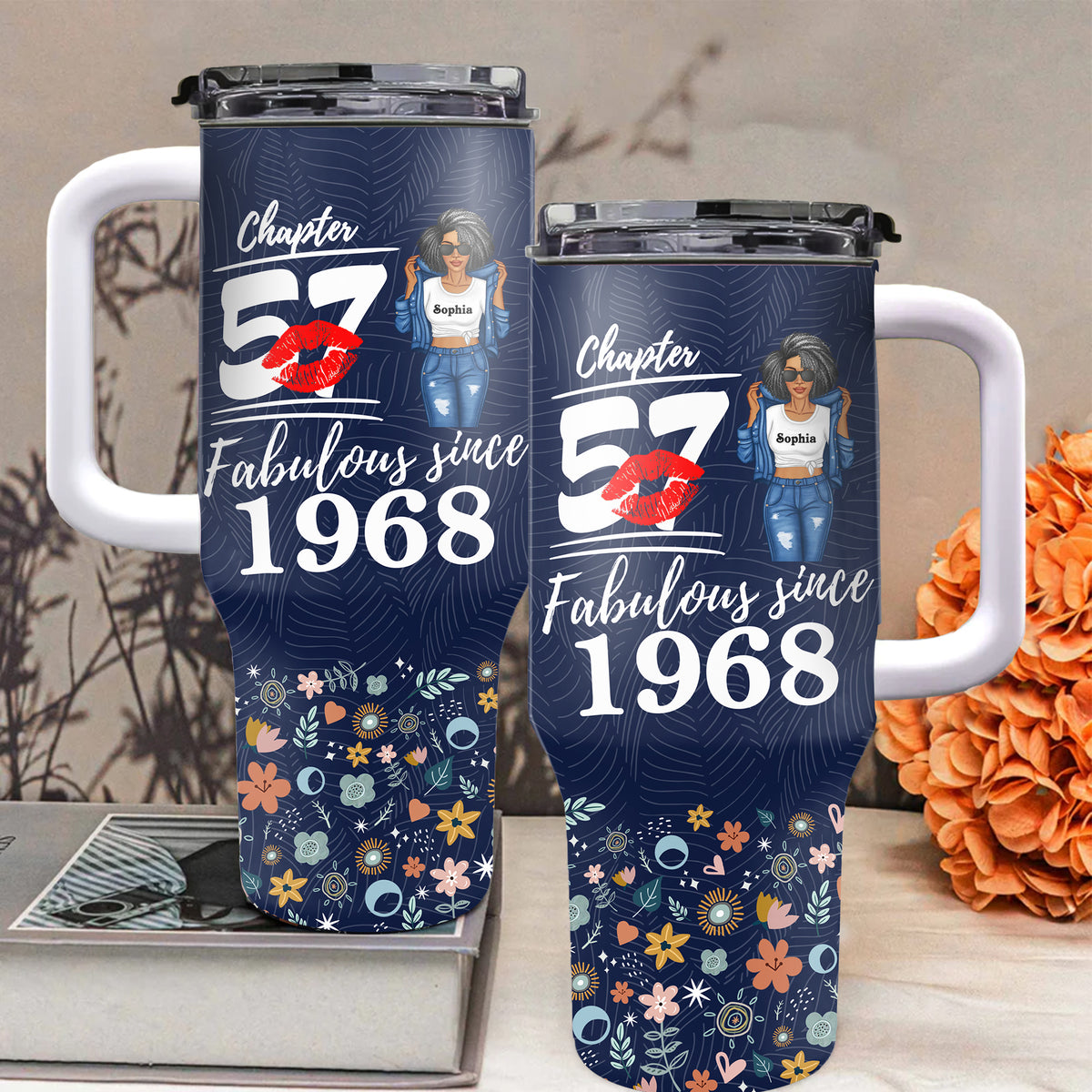 Personalized Tumbler With Straw, Gift Ideas 57th Birthday Woman-ALK