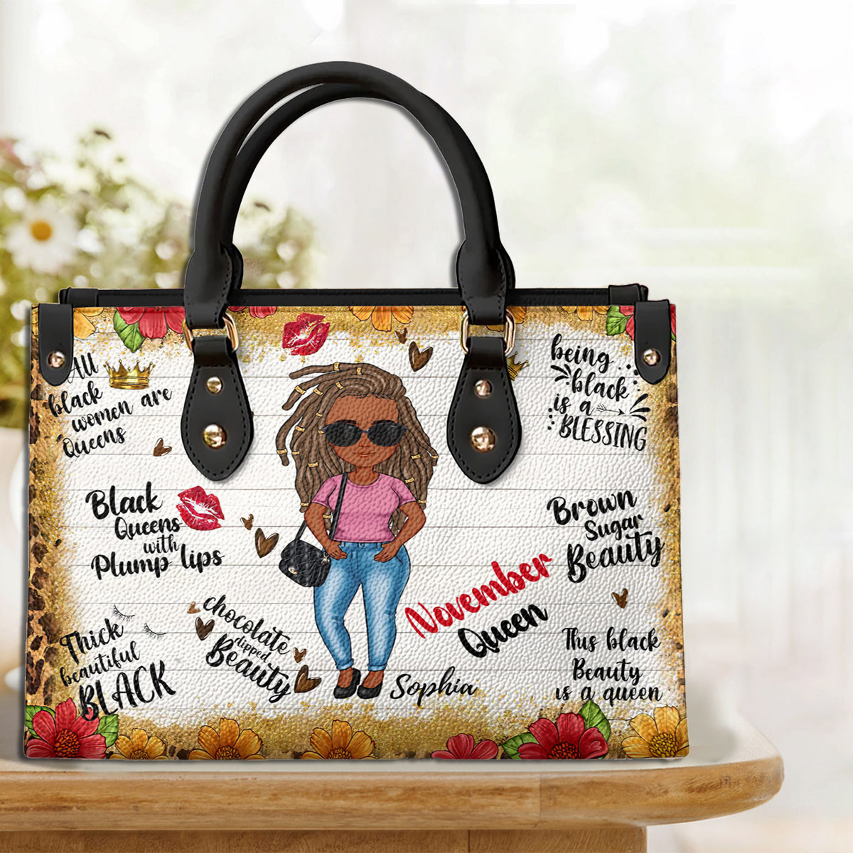 Personalized Leather Bag - Birthday, Handbag Personalized, Custom Birthday Gift, Queens Are Born In November