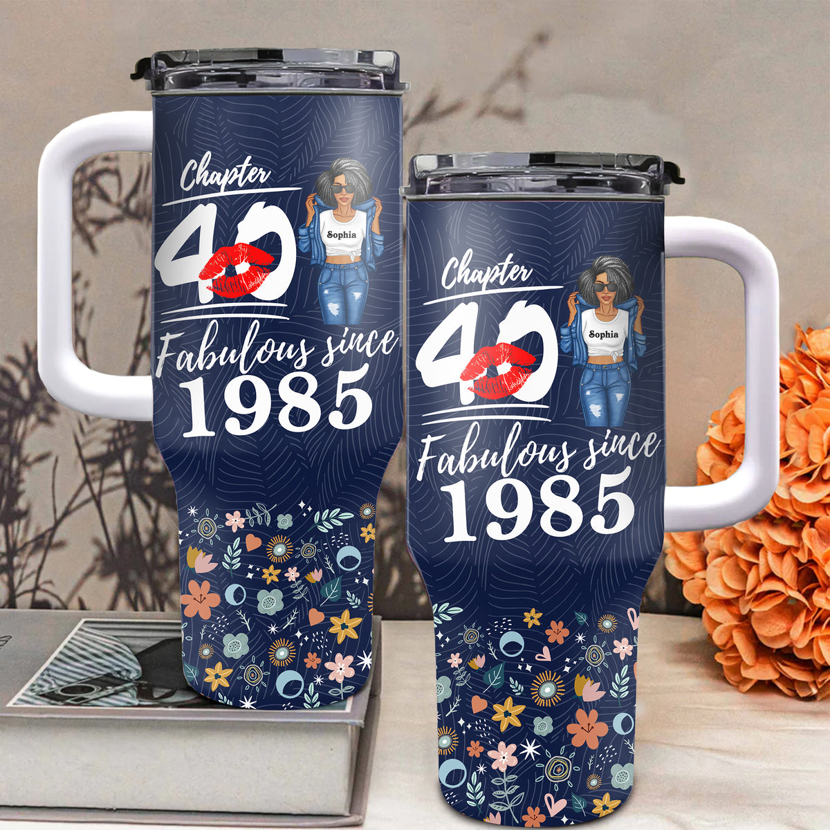 Personalized Tumbler With Straw, Gift Ideas 40th Birthday Woman-ALK