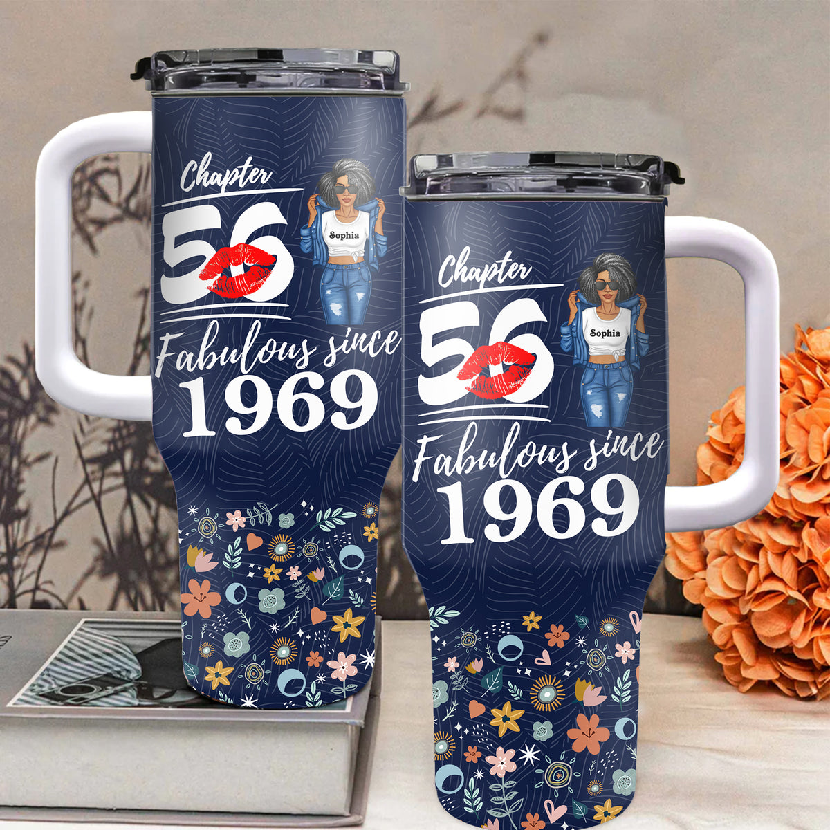 Personalized Tumbler With Straw, Gift Ideas 56th Birthday Woman-ALK