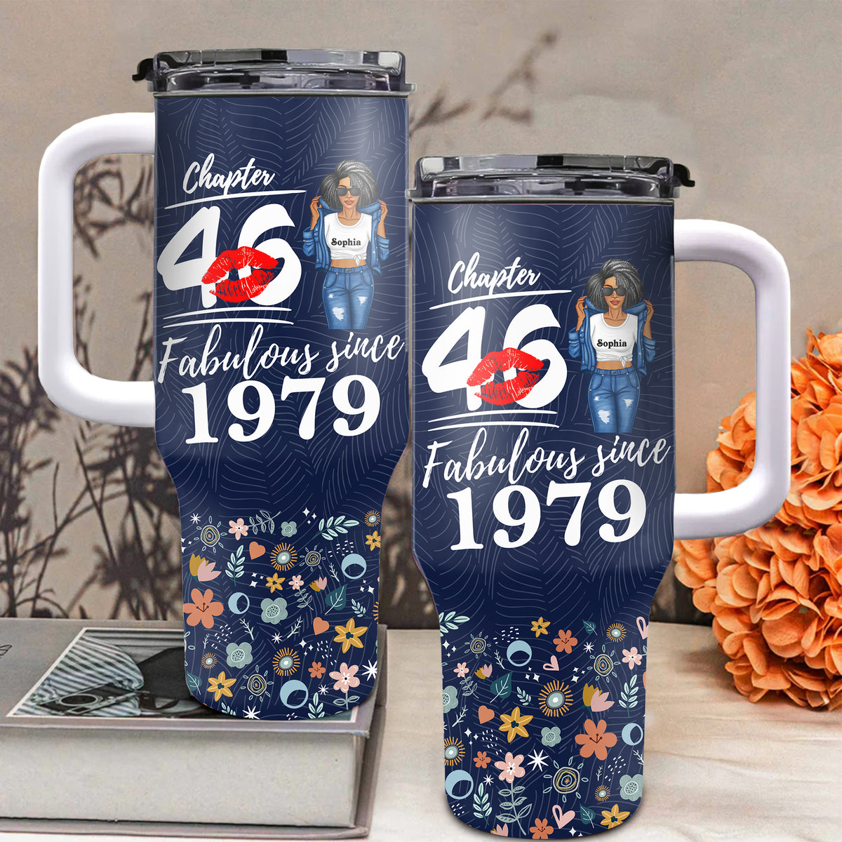 Personalized Tumbler With Straw, Gift Ideas 46th Birthday Woman-ALK