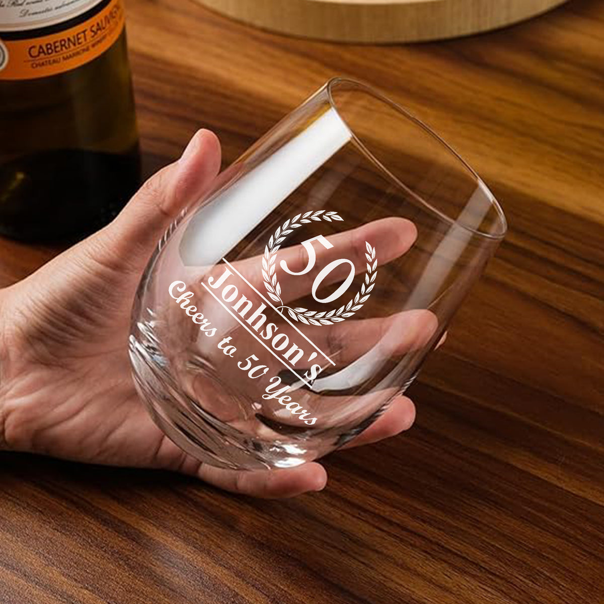 50th Birthday Aged to Perfection - Gifts for 50 Year Old – 50th Birthday Red White Rose Wine Glass-YPT-ALK