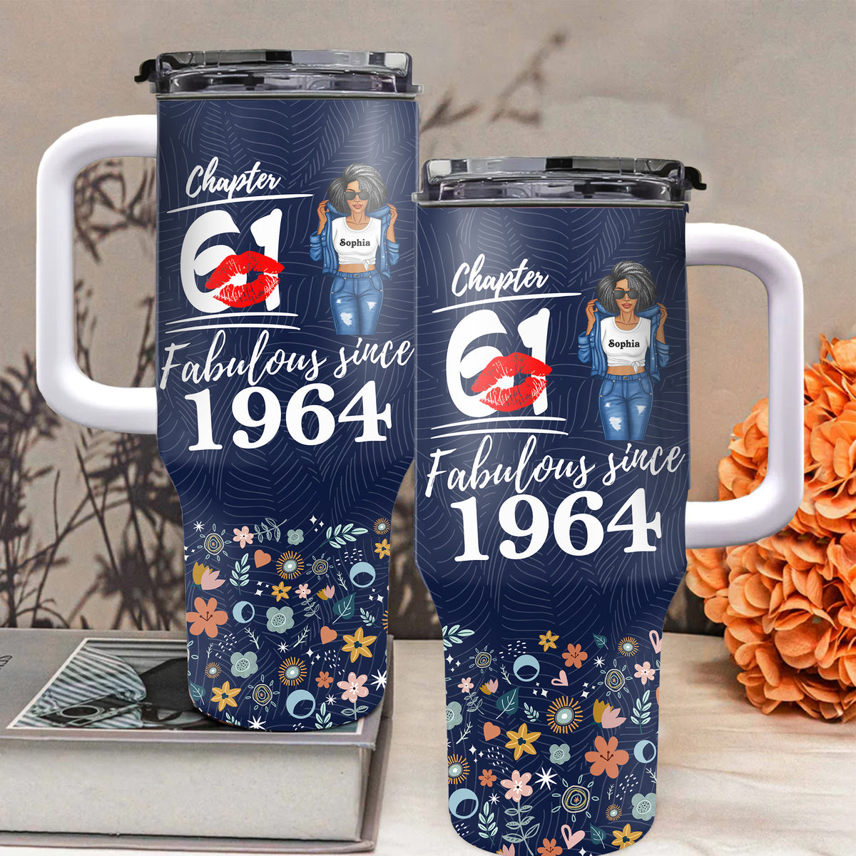 Personalized Tumbler With Straw, Gift Ideas 61st Birthday Woman-ALK