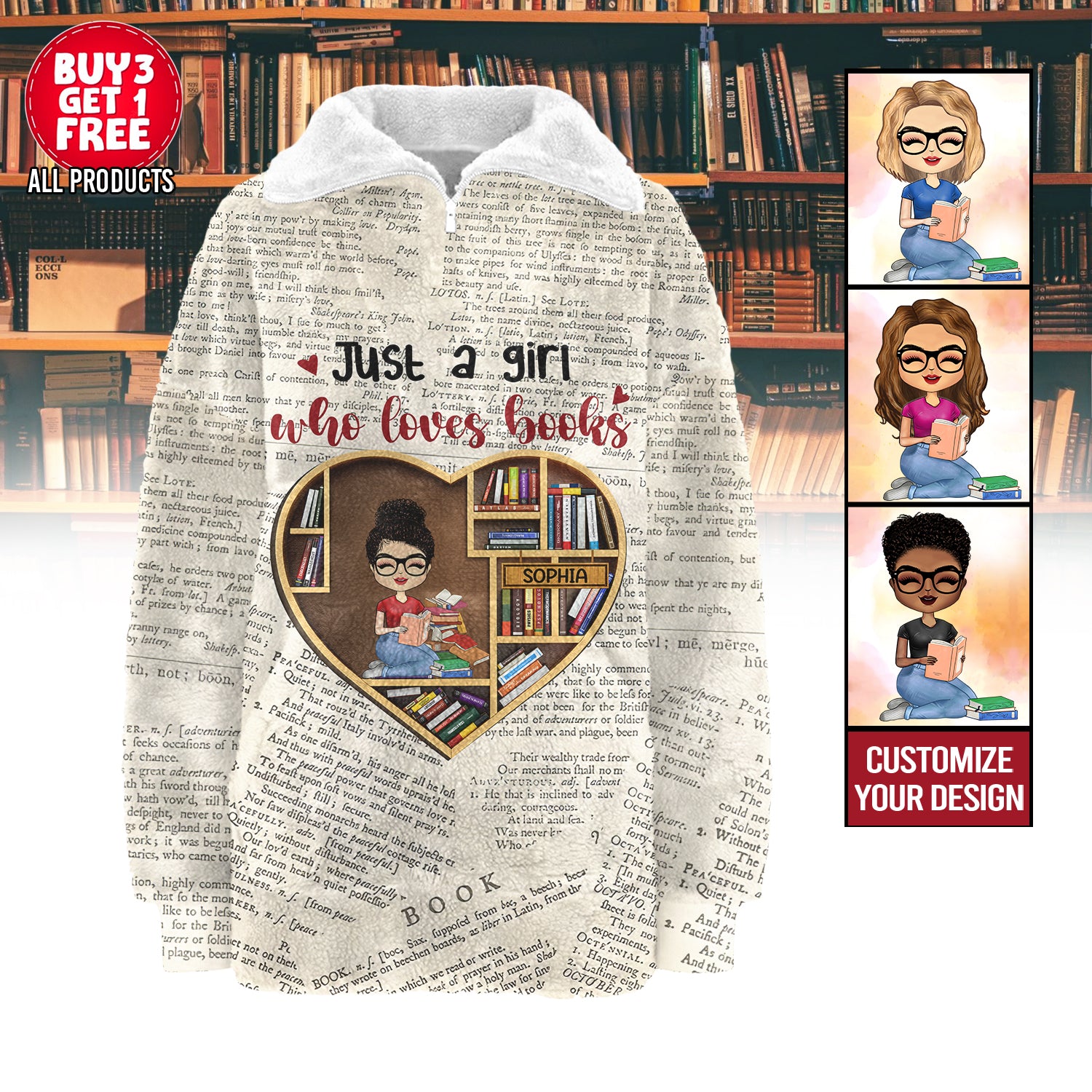 Borg Fleece Sweatshirt - Personalized Gift For Book Lover