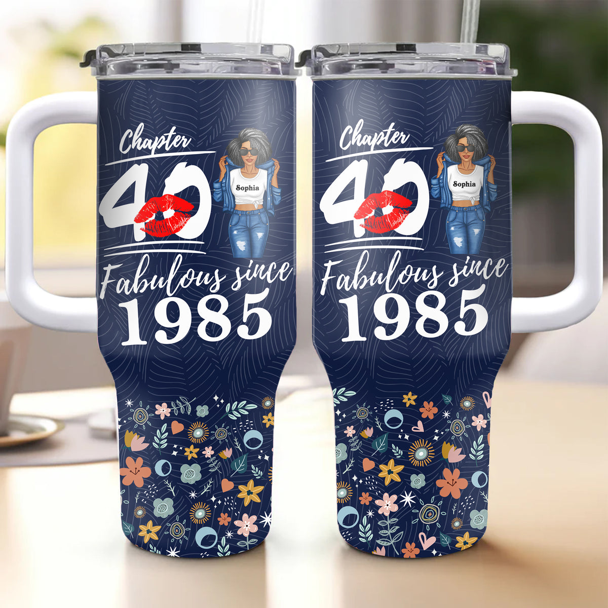 Personalized Tumbler With Straw, Gift Ideas 40th Birthday Woman-ALK