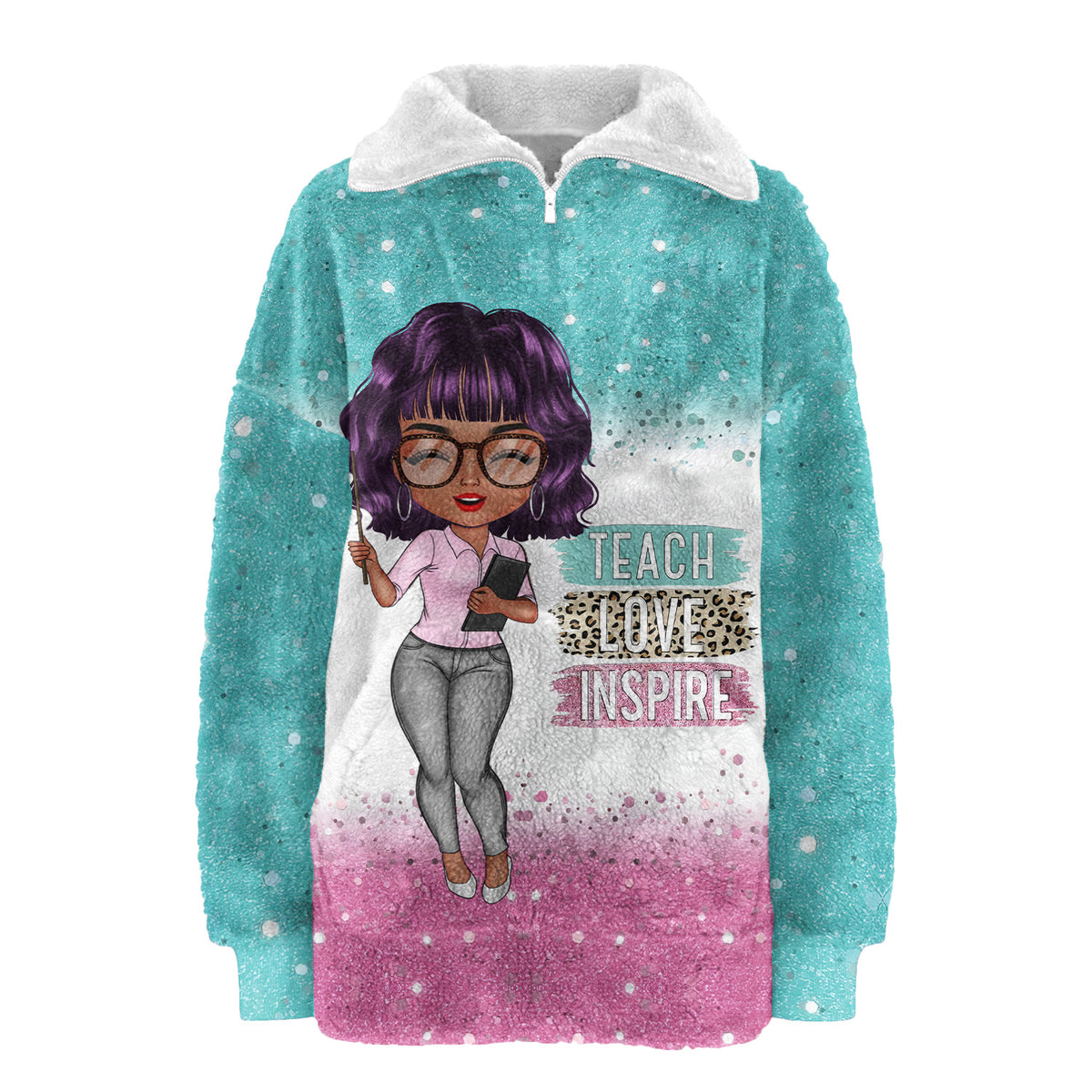 Borg Fleece Sweatshirt - Personalized Gift For Teacher
