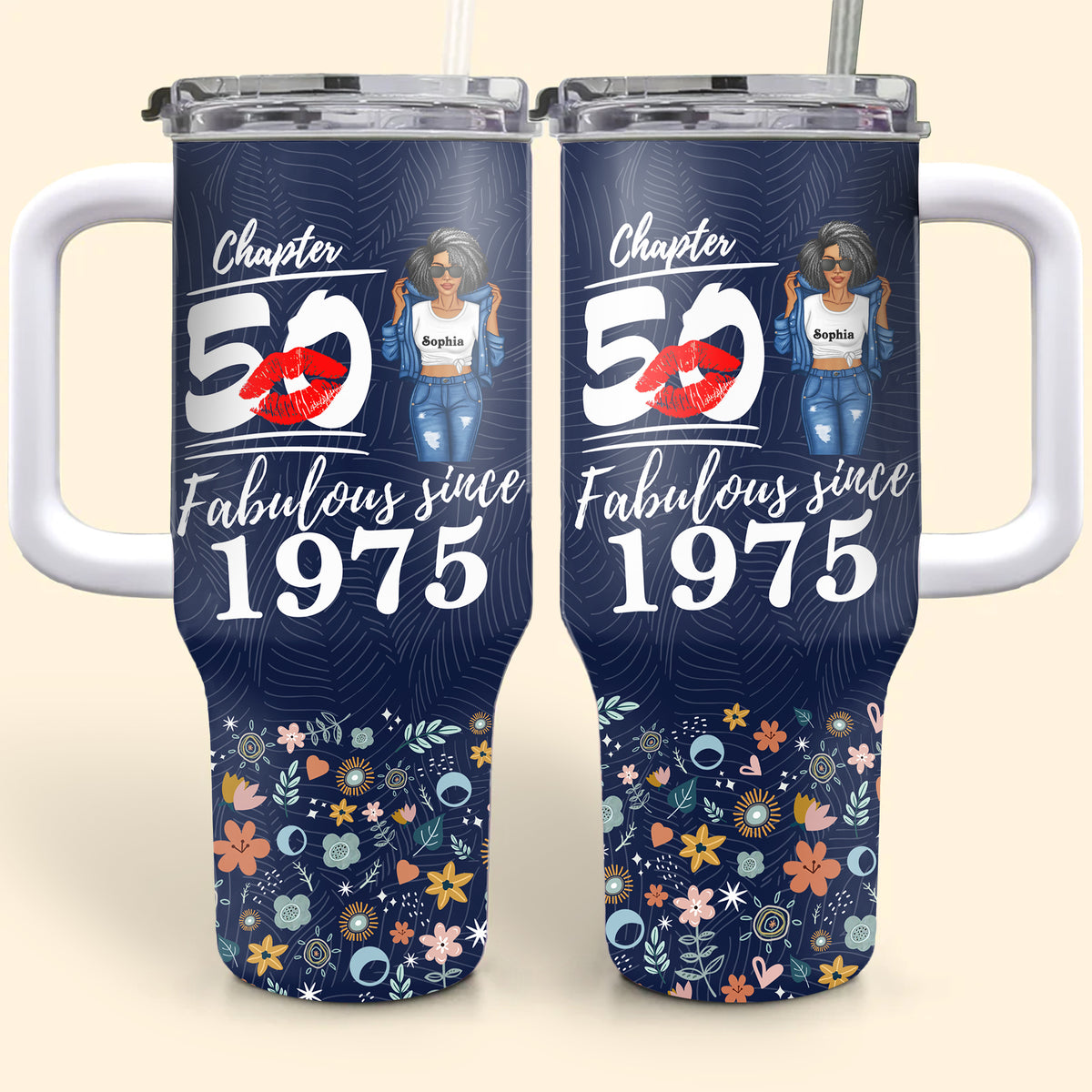 Personalized Tumbler With Straw, Gift Ideas 50th Birthday Woman-ALK