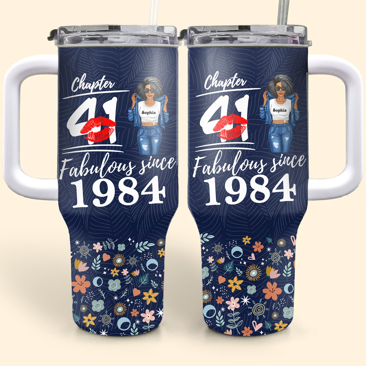 Personalized Tumbler With Straw, Gift Ideas 41st Birthday Woman-ALK