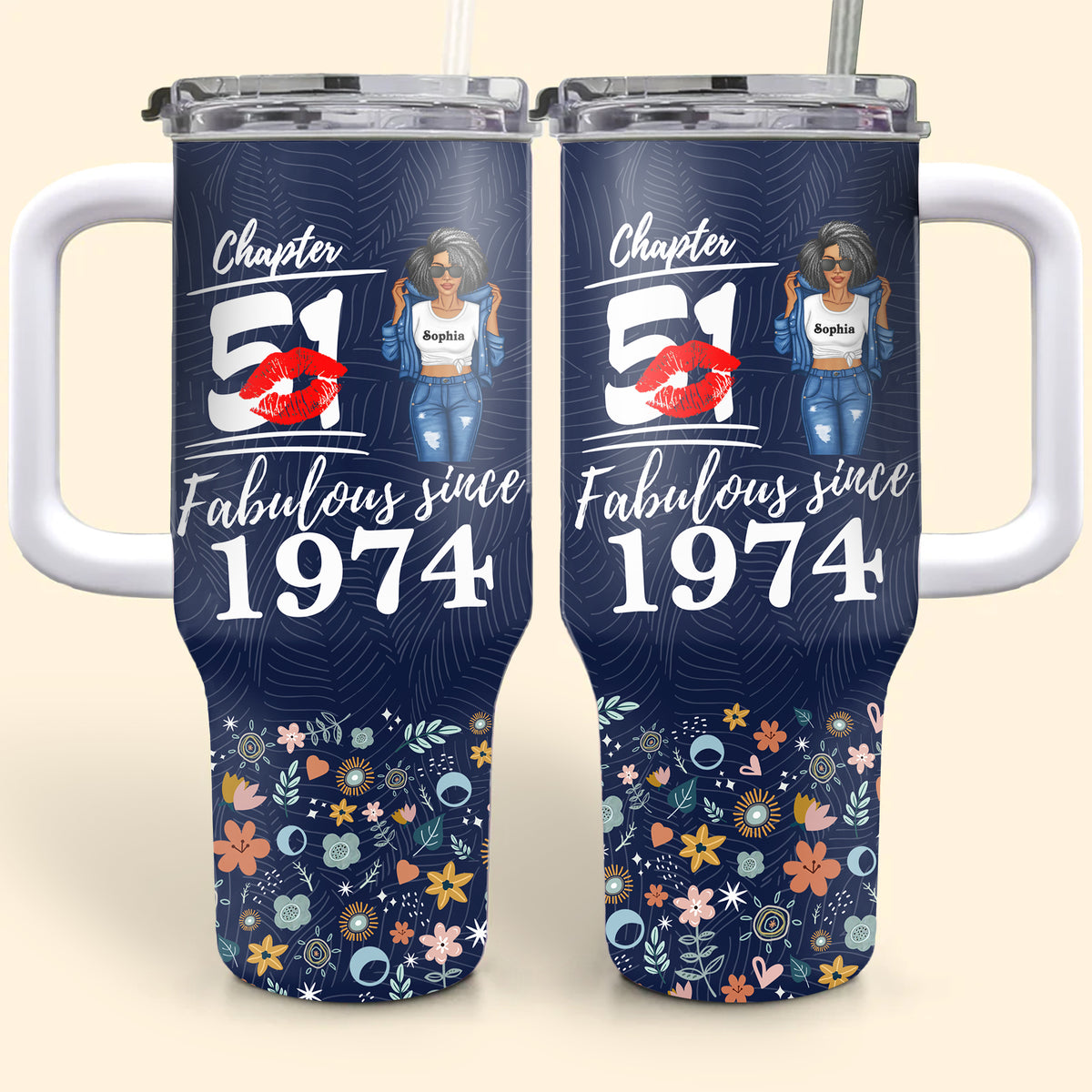 Personalized Tumbler With Straw, Gift Ideas 51st Birthday Woman-ALK