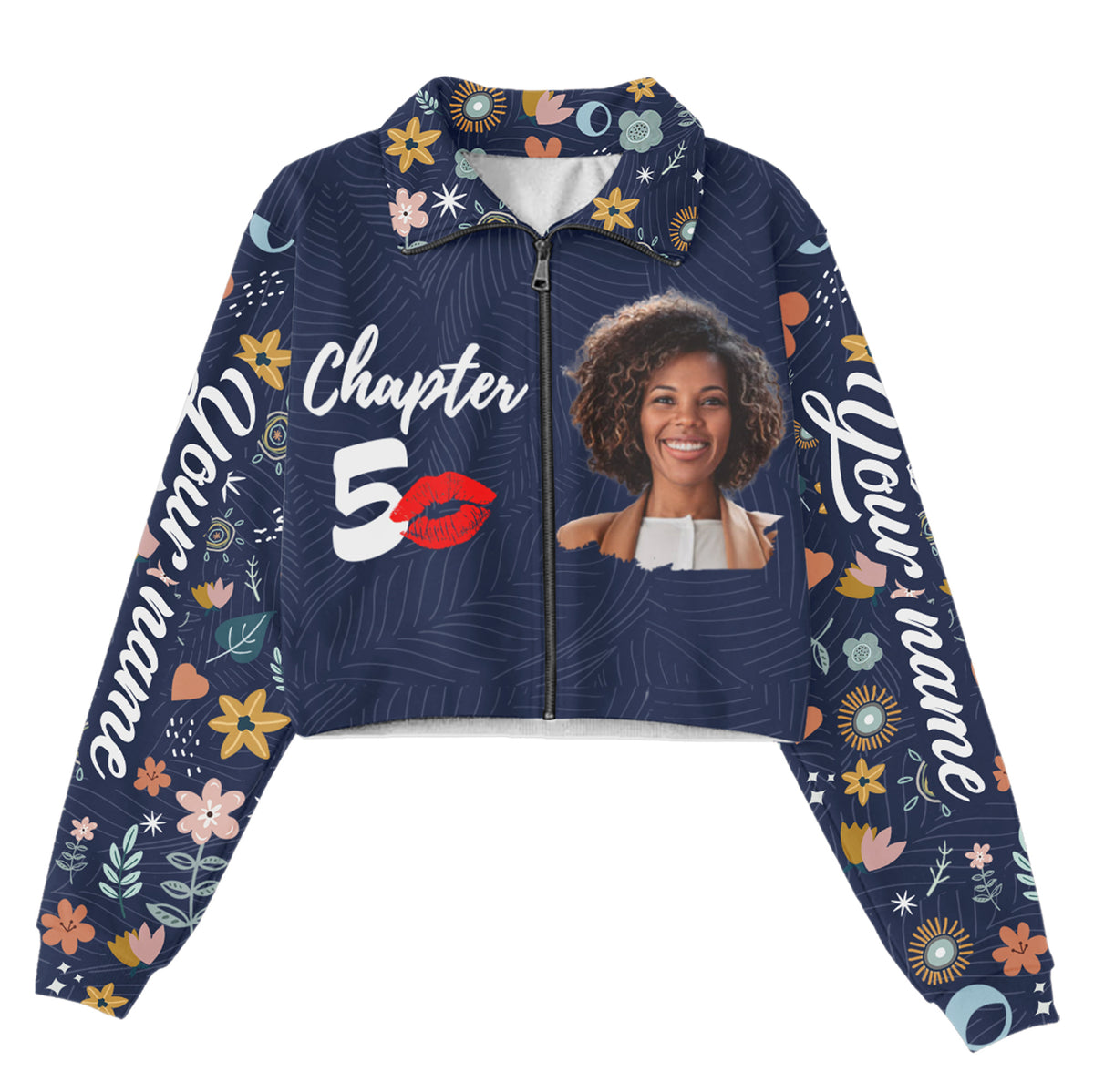 Women‘s Lapel Collar Cropped Sweatshirt, Gift Ideas 50th Birthday Woman - ALK