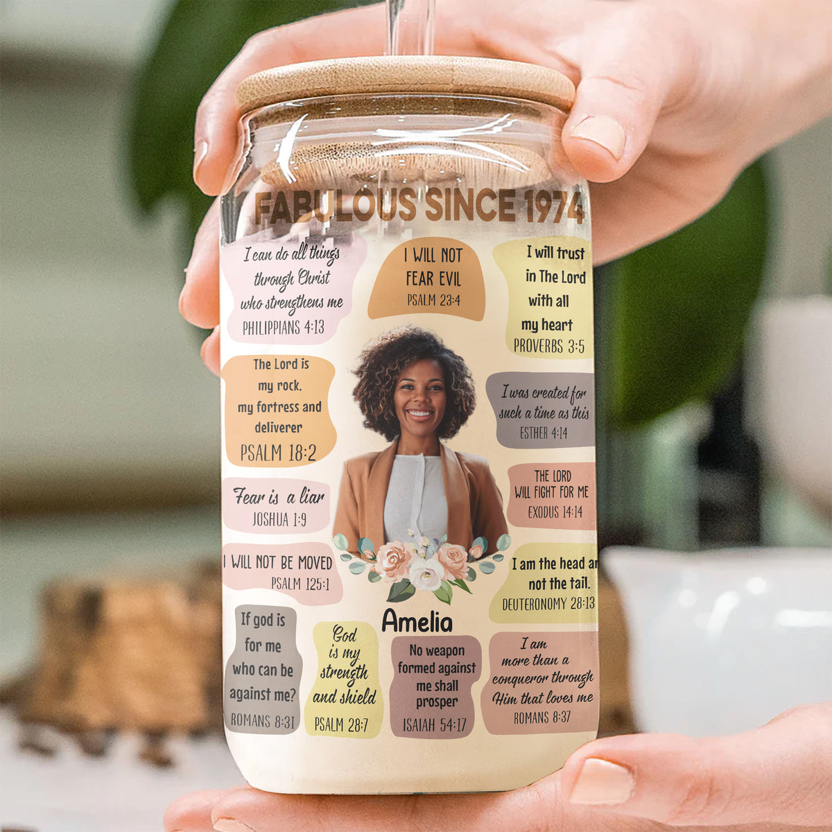 Personalized Clear Glass Can, Gift Ideas 50th Birthday Woman - ALK