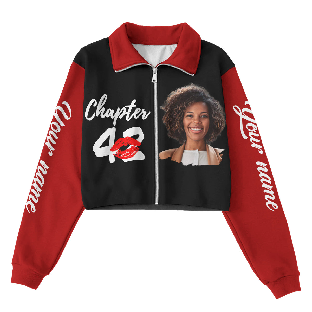 Women‘s Lapel Collar Cropped Sweatshirt - Chapter 42, Fabulous Since 1982 - ALK