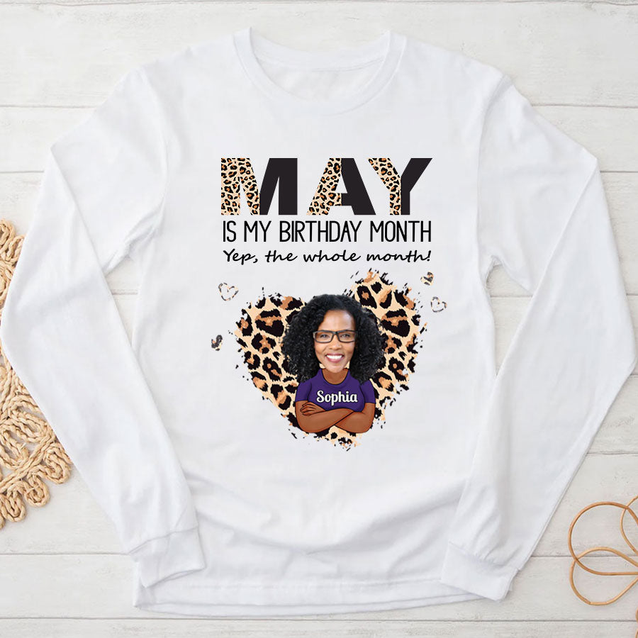 May Birthday Shirt, Custom Birthday Shirt, Queens Born In May, Custom Photo May Birthday Gifts, May Shirts For Woman