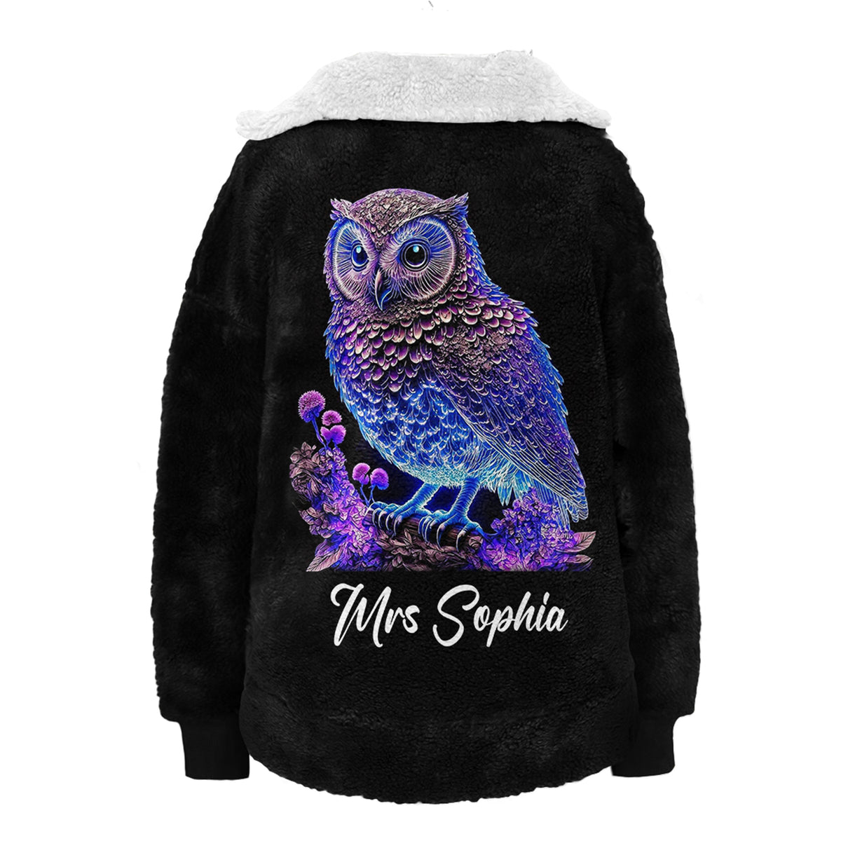 Borg Fleece Sweatshirt - Personalized Gift For Owl Lovers