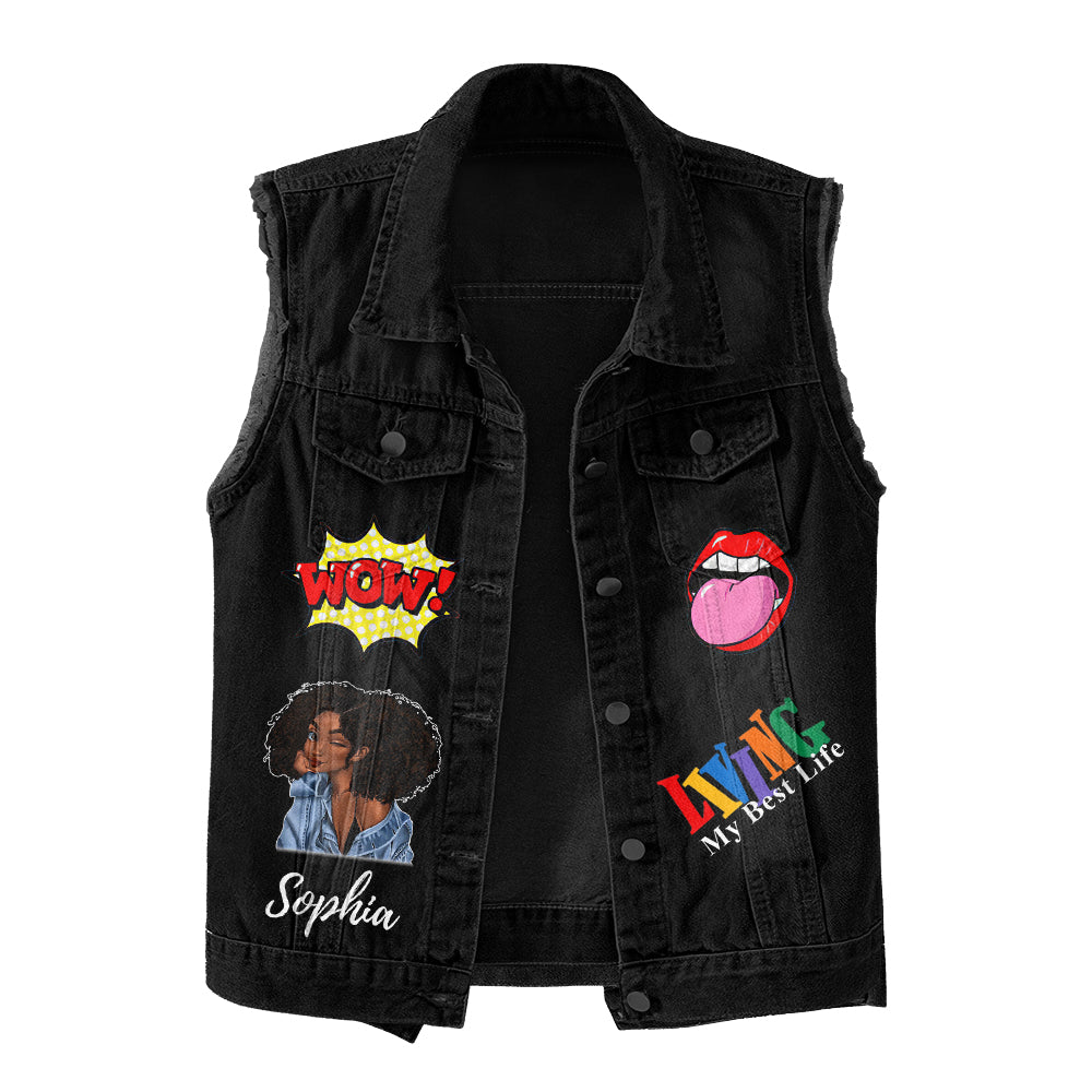 Premium Log Denim Vest - November Birthday Gifts, Custom Birthday Gift, Queens Are Born In November