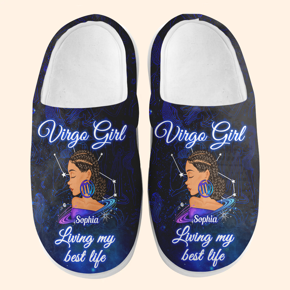 Personalized Slippers, Custom Birthday Gifts For Virgo Girls,  Virgo Girl, Virgo Slippers For Ladies, Virgo Queen, Virgo Queen Birthday Gift
