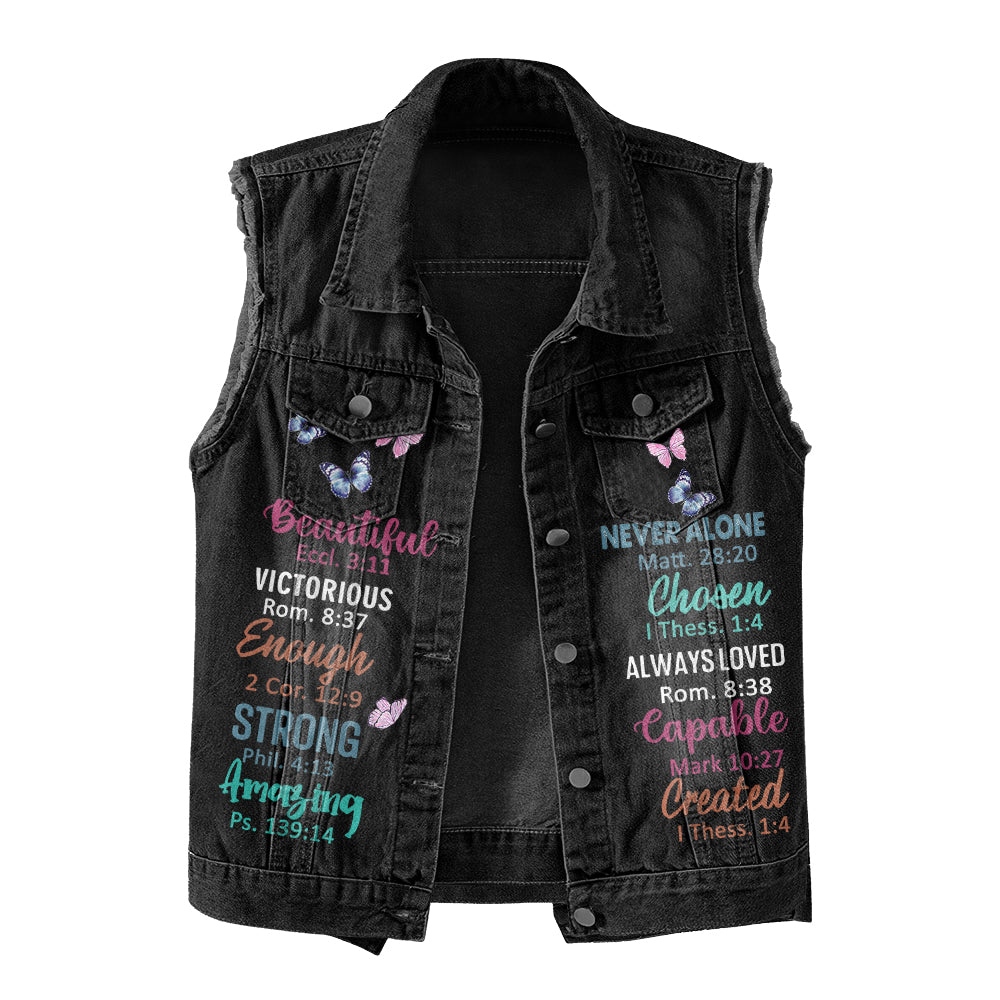 Premium Log Denim Vest - November Birthday Gifts, Custom Birthday Gift, Beautiful Girls