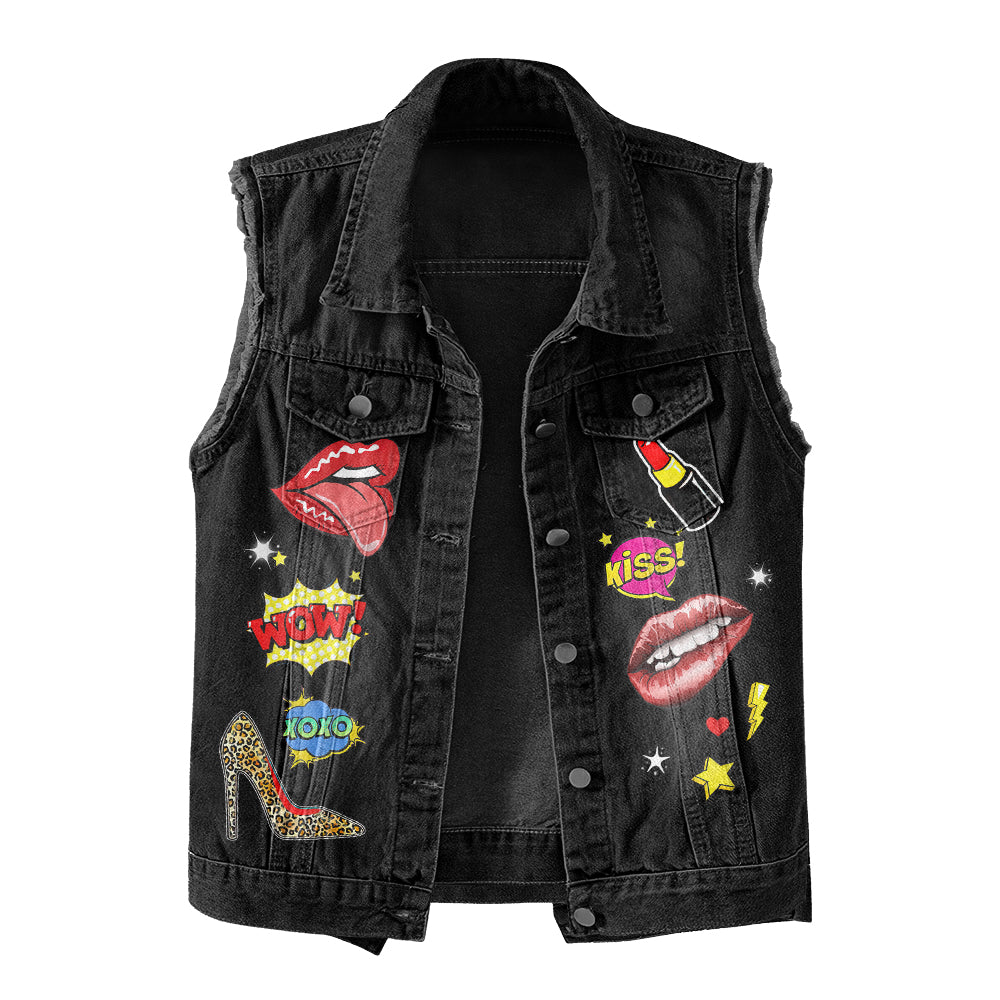 Premium Log Denim Vest - November Birthday Gifts, Custom Birthday Gift, Queens Are Born In November