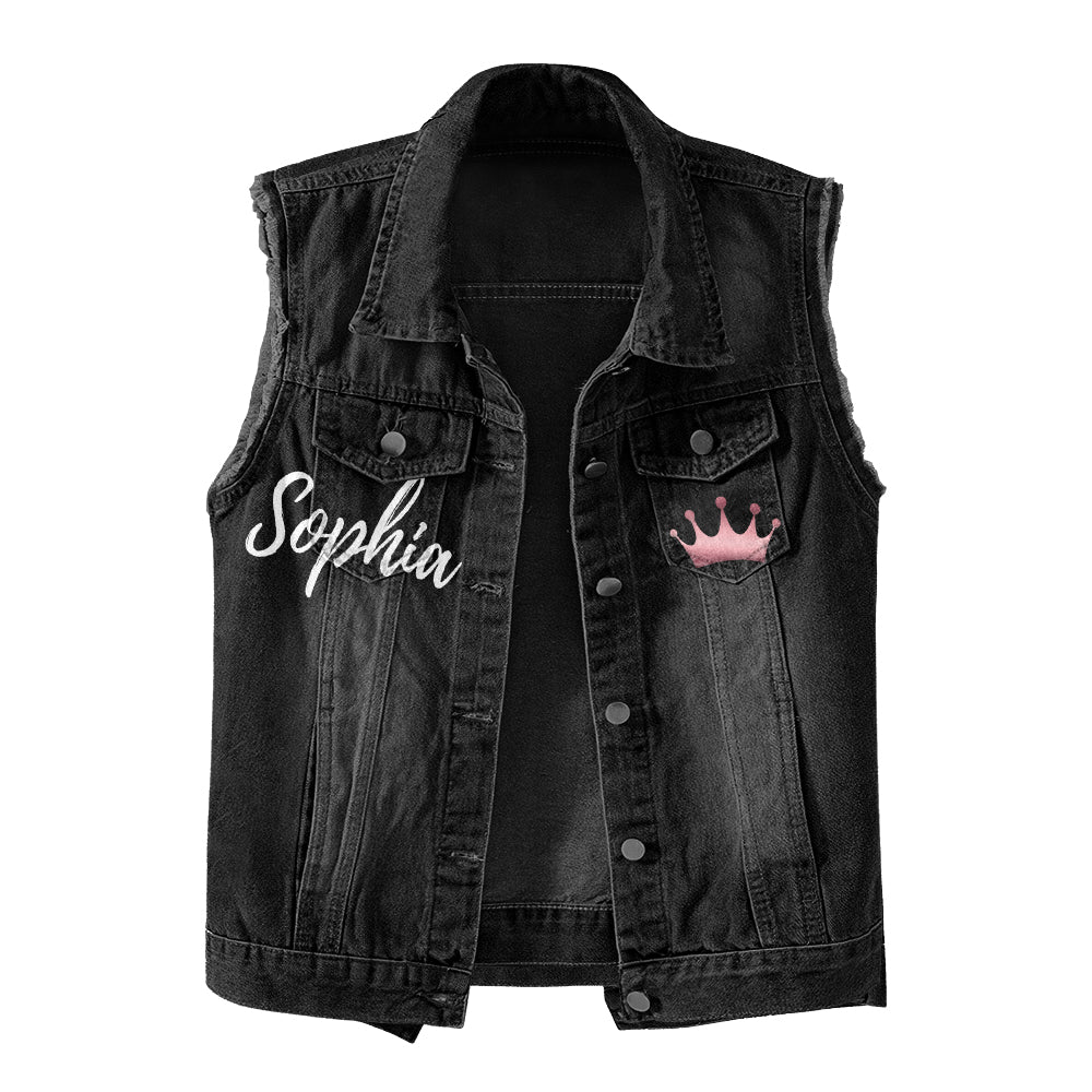 Premium Log Denim Vest - Personalised 50th Birthday Gifts, Gift Ideas 50th Birthday Woman