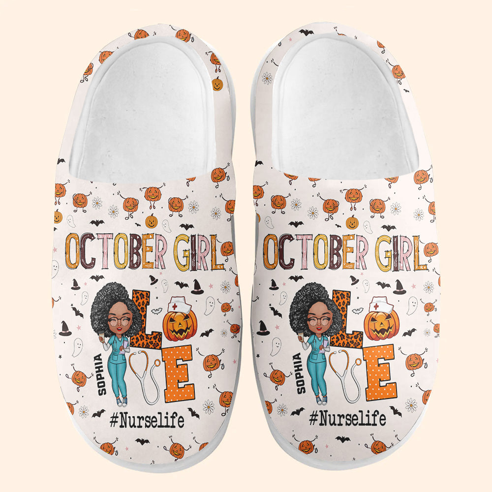 Personalized Slippers, Custom Birthday Gifts For October Girls, Birthday Gifts For Nurses, Halloween gifts