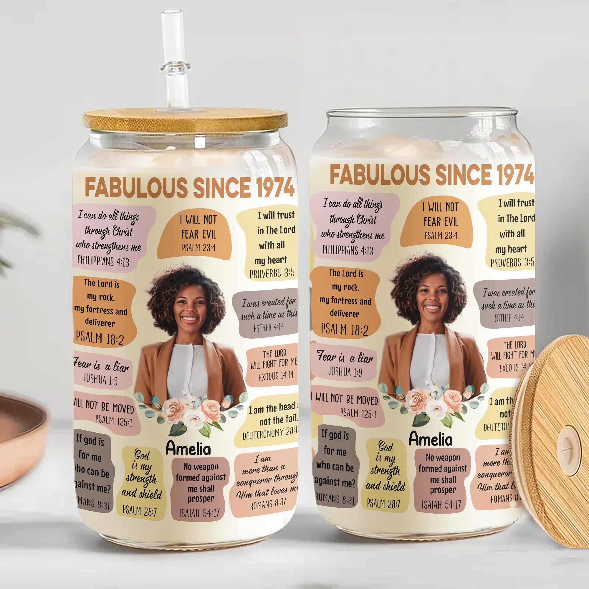 Personalized Clear Glass Can, Gift Ideas 50th Birthday Woman - ALK