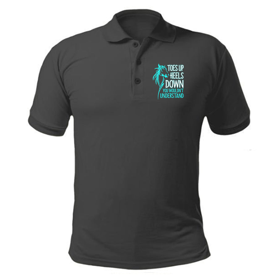 Head Up And Heels Down Horse Riding Polo