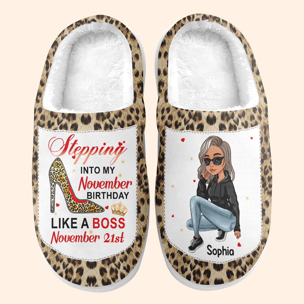 Personalized Slippers, Custom Birthday Gifts For November Girls, November Gifts