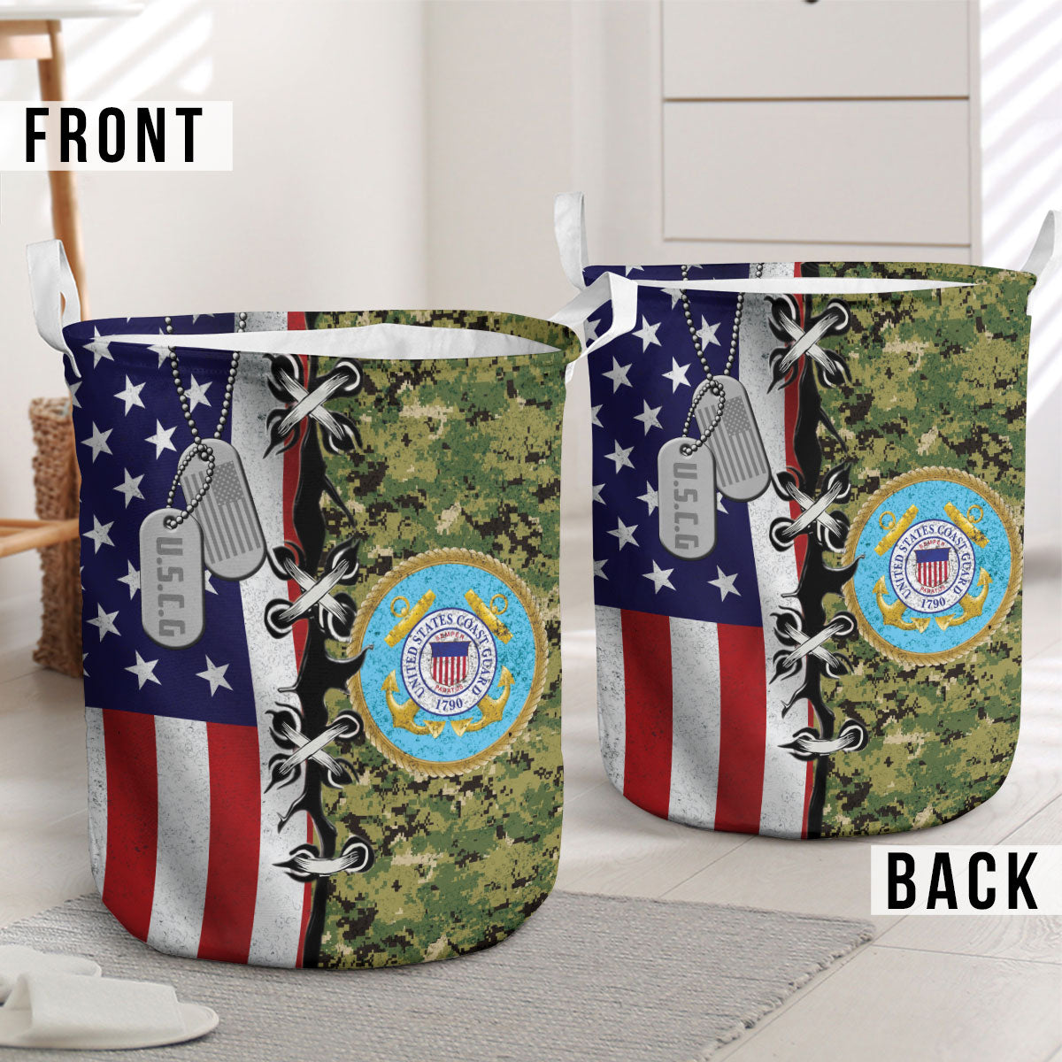 U.S. Coast Guard FLag Laundry Basket