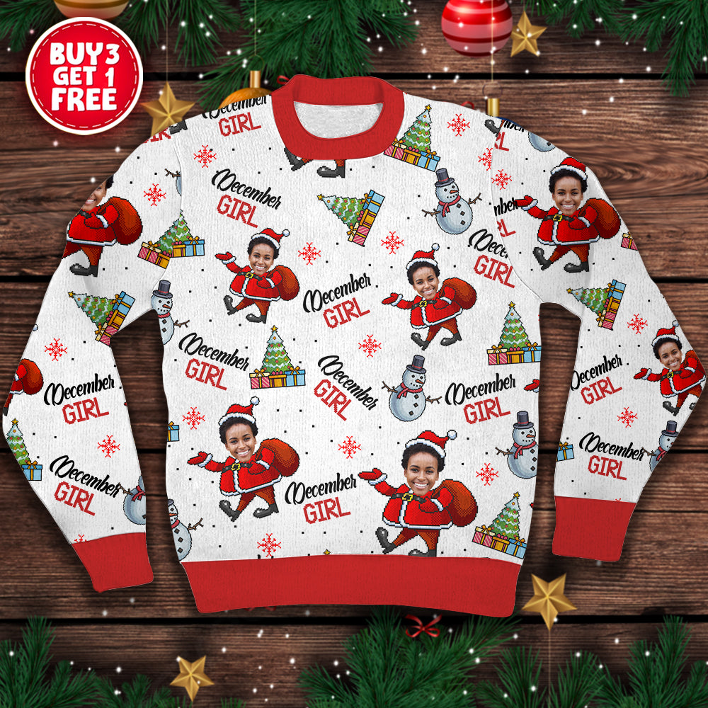 Custom Birthday Sweater, Queens Born In December, December Birthday Gifts For Afro Woman, December Birthday Gifts