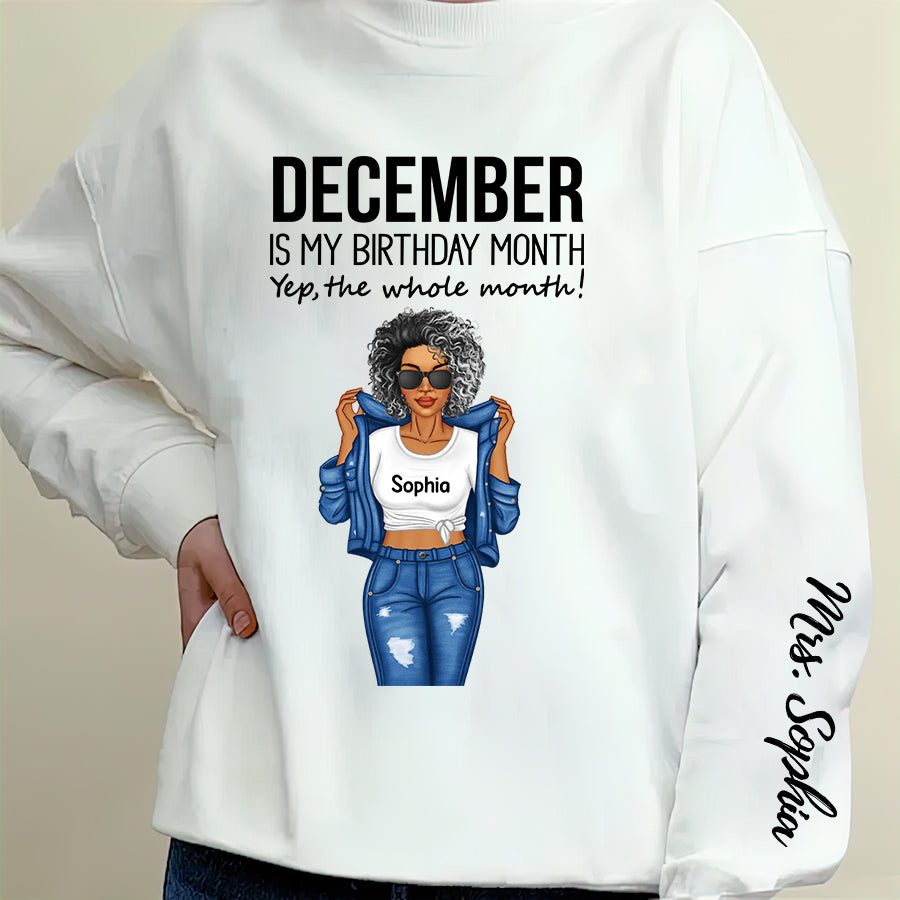 Personalised December Birthday Gifts, December And Fabulous Sweatshirt, December Birthday Shirt Ideas, Gift Ideas For December Birthday Woman