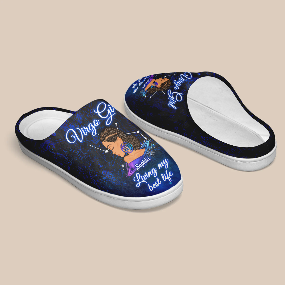 Personalized Slippers, Custom Birthday Gifts For Virgo Girls,  Virgo Girl, Virgo Slippers For Ladies, Virgo Queen, Virgo Queen Birthday Gift
