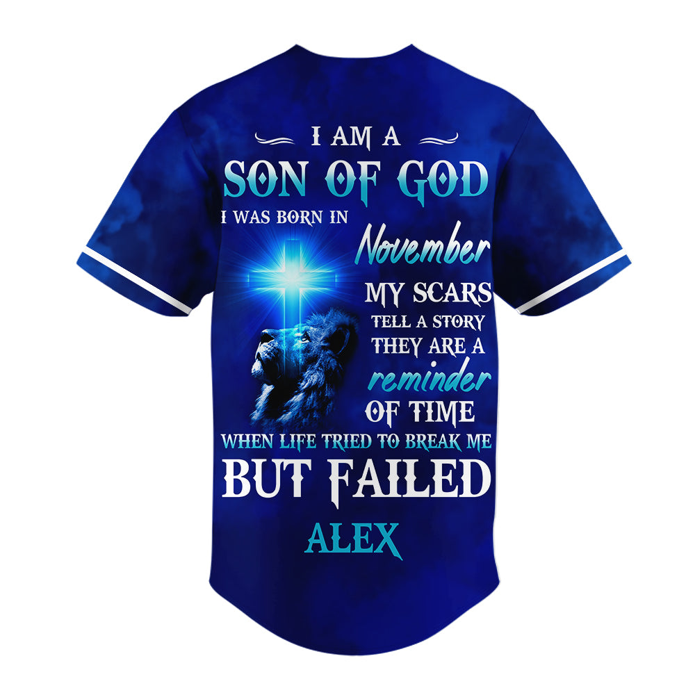 Custom Baseball Jerseys, Baseball Lover, A King Was Born In November, Baseball Jersey Shirt For November Man