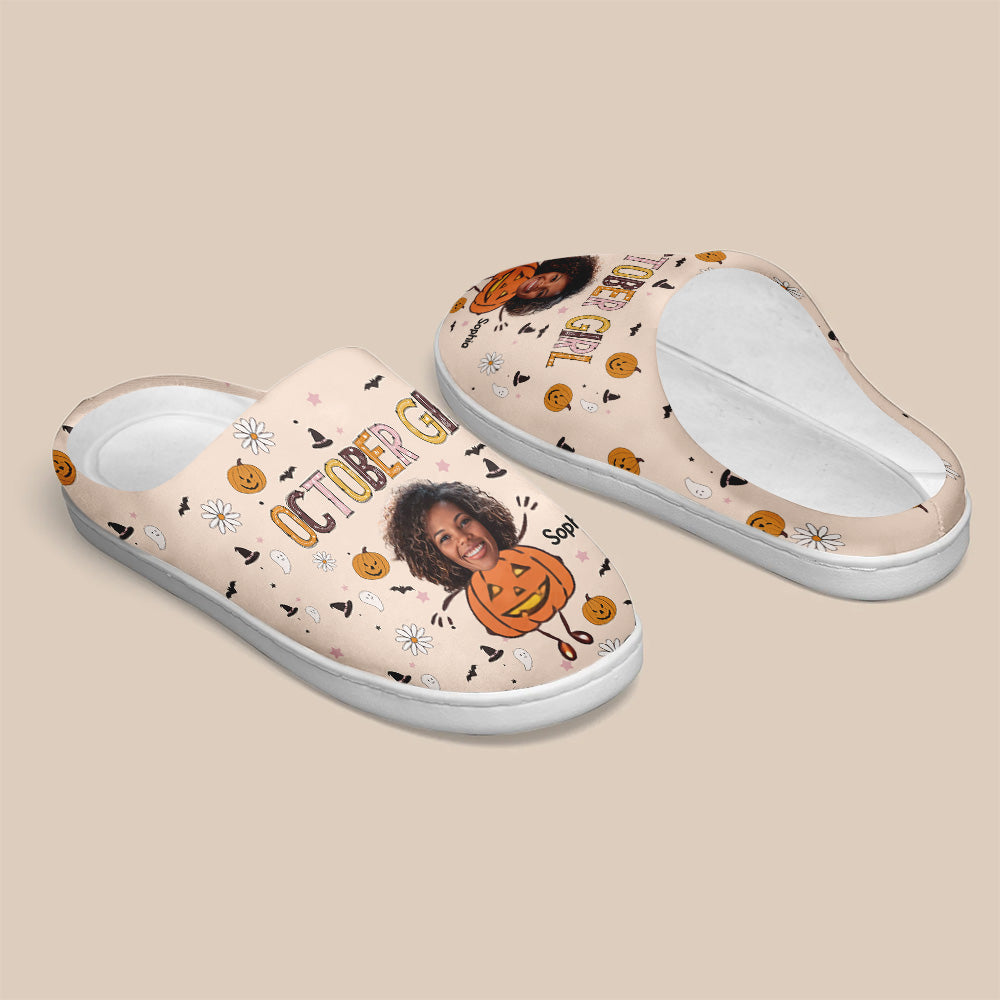 Personalized Slippers, Custom Birthday Gifts For October Girls, October Birthday Gifts For Black Woman