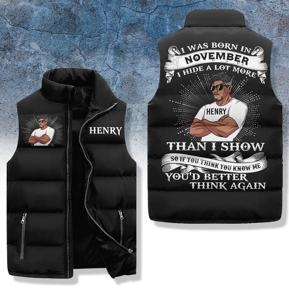 Puffer Vest - Personalised November Birthday Month, Gift Ideas For November Birthday Men