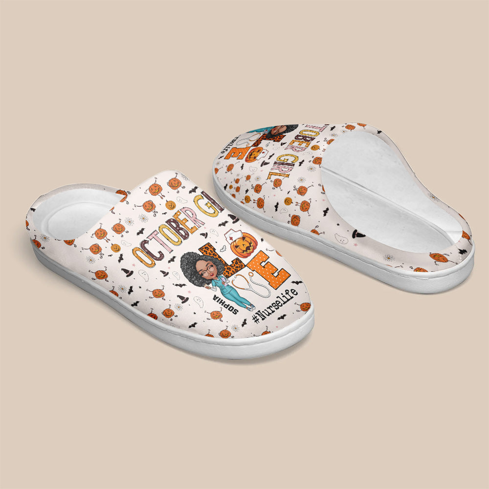 Personalized Slippers, Custom Birthday Gifts For October Girls, Birthday Gifts For Nurses, Halloween gifts
