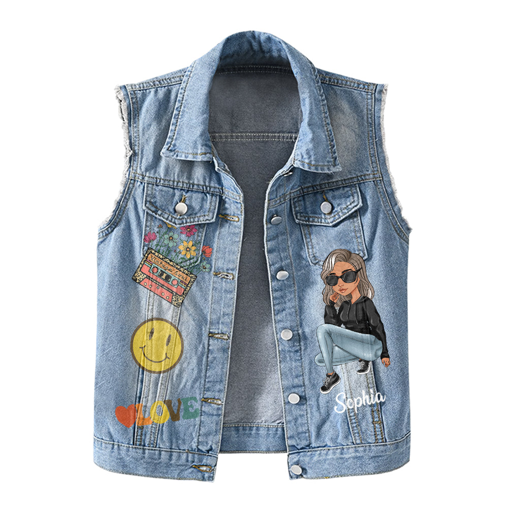 Premium Log Denim Vest - Personalised 50th Birthday Gifts, Gift Ideas 50th Birthday Woman