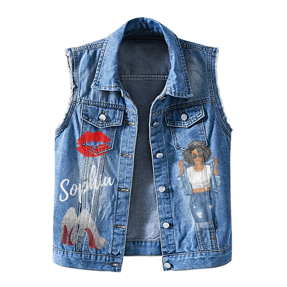 Premium Log Denim Vest - Personalised 50th Birthday Gifts, Gift Ideas 50th Birthday Woman