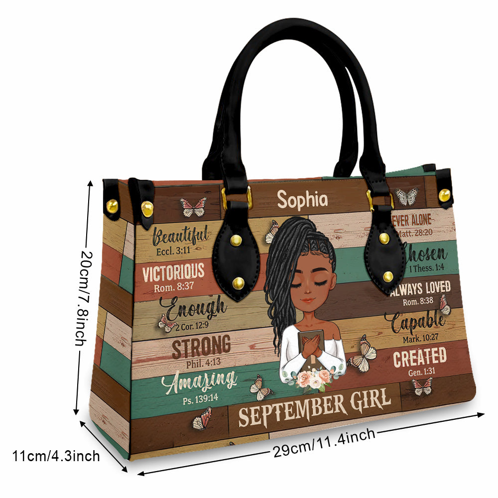 Personalized Leather Bag - Birthday, Handbag Personalized, Custom Birthday Gift, Queens Are Born In September