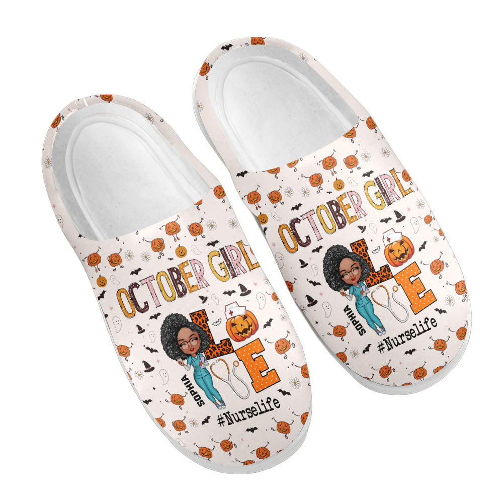 Personalized Slippers, Custom Birthday Gifts For October Girls, Birthday Gifts For Nurses, Halloween gifts