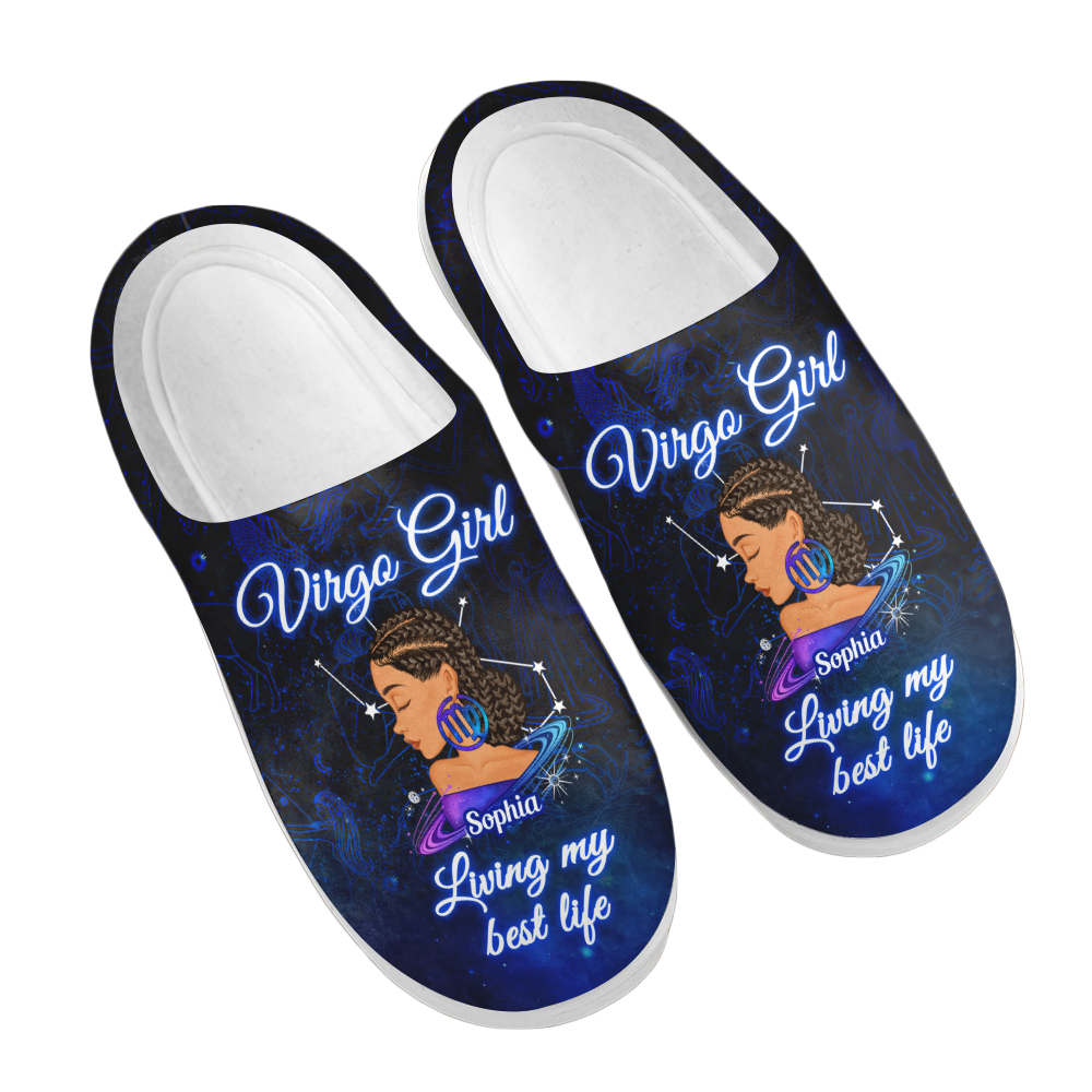 Personalized Slippers, Custom Birthday Gifts For Virgo Girls,  Virgo Girl, Virgo Slippers For Ladies, Virgo Queen, Virgo Queen Birthday Gift