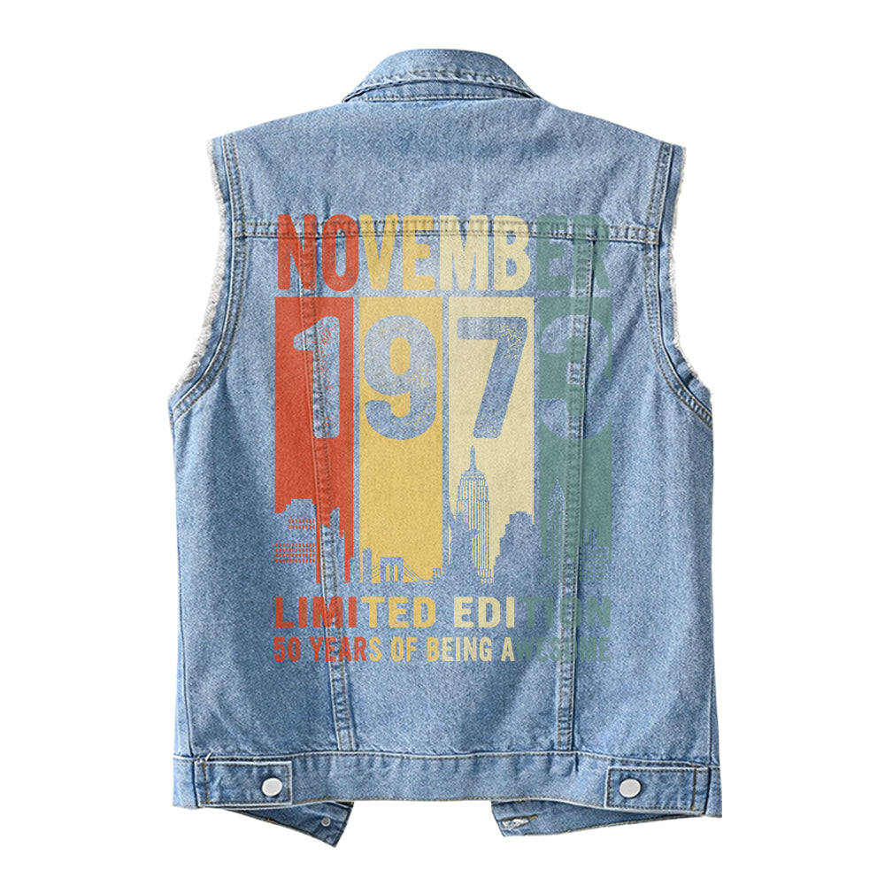 Premium Log Denim Vest - Personalised 50th Birthday Gifts, Gift Ideas 50th Birthday Woman