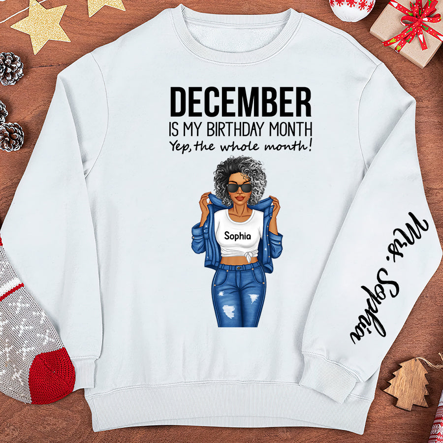 Personalised December Birthday Gifts, December And Fabulous Sweatshirt, December Birthday Shirt Ideas, Gift Ideas For December Birthday Woman