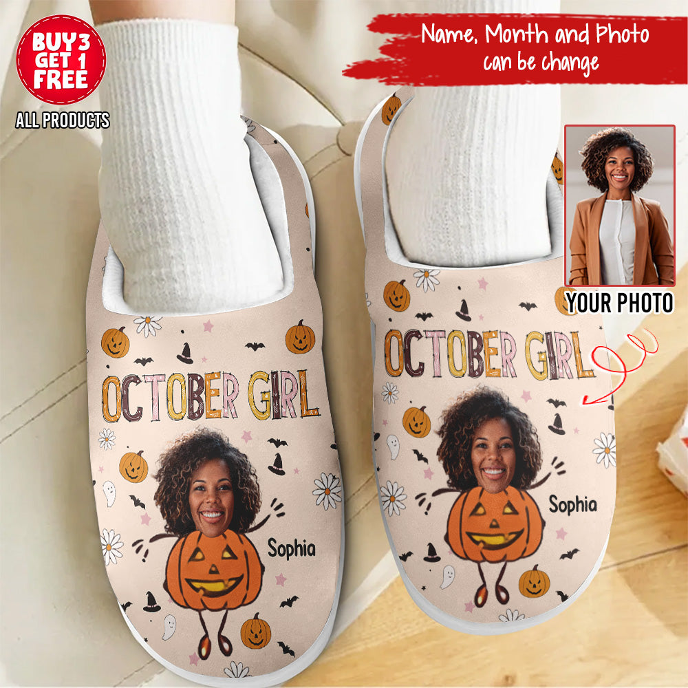 Personalized Slippers, Custom Birthday Gifts For October Girls, October Birthday Gifts For Black Woman