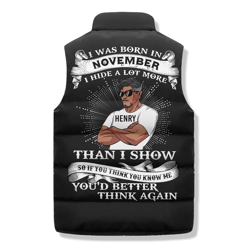 Puffer Vest - Personalised November Birthday Month, Gift Ideas For November Birthday Men