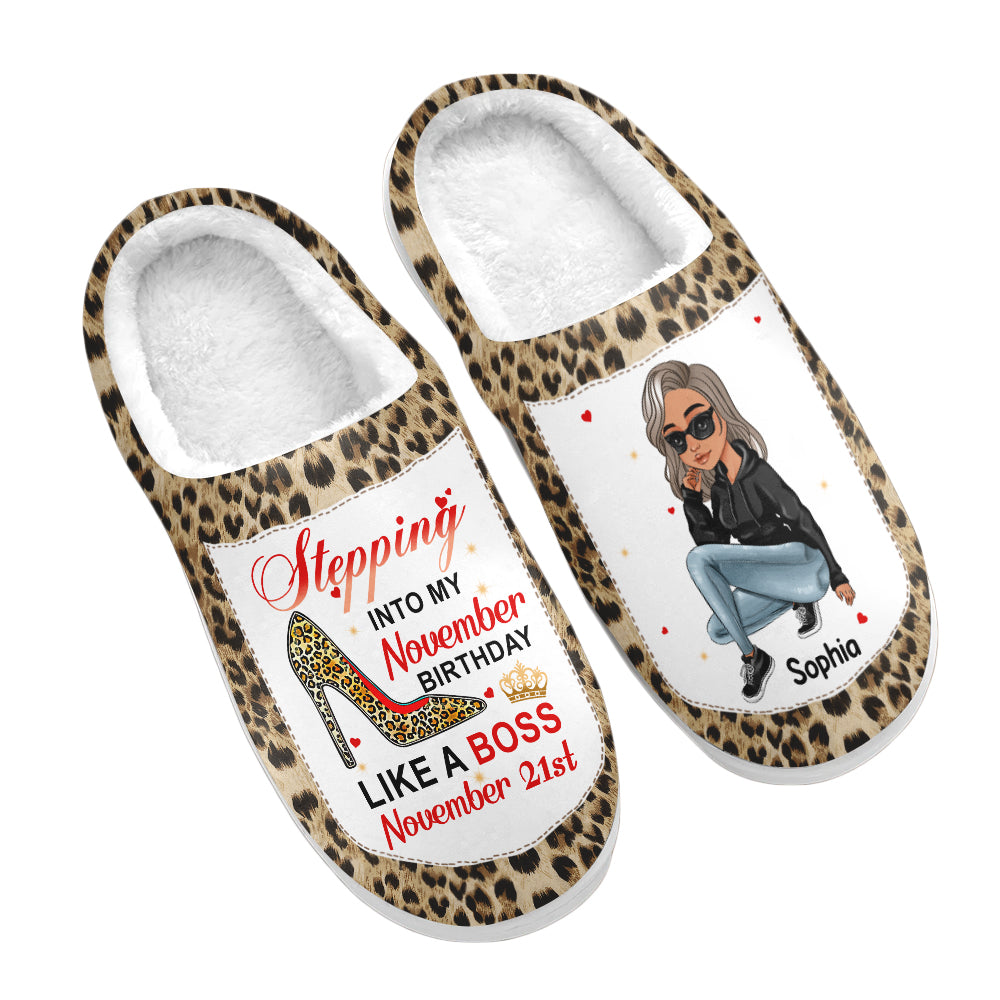 Personalized Slippers, Custom Birthday Gifts For November Girls, November Gifts