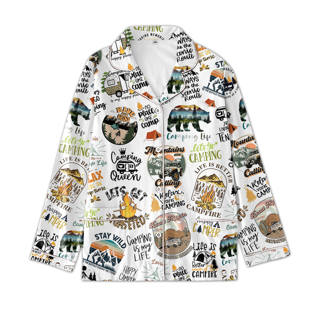 Personalized Women&#39;s Pajama Set, Gift For Camping Lovers