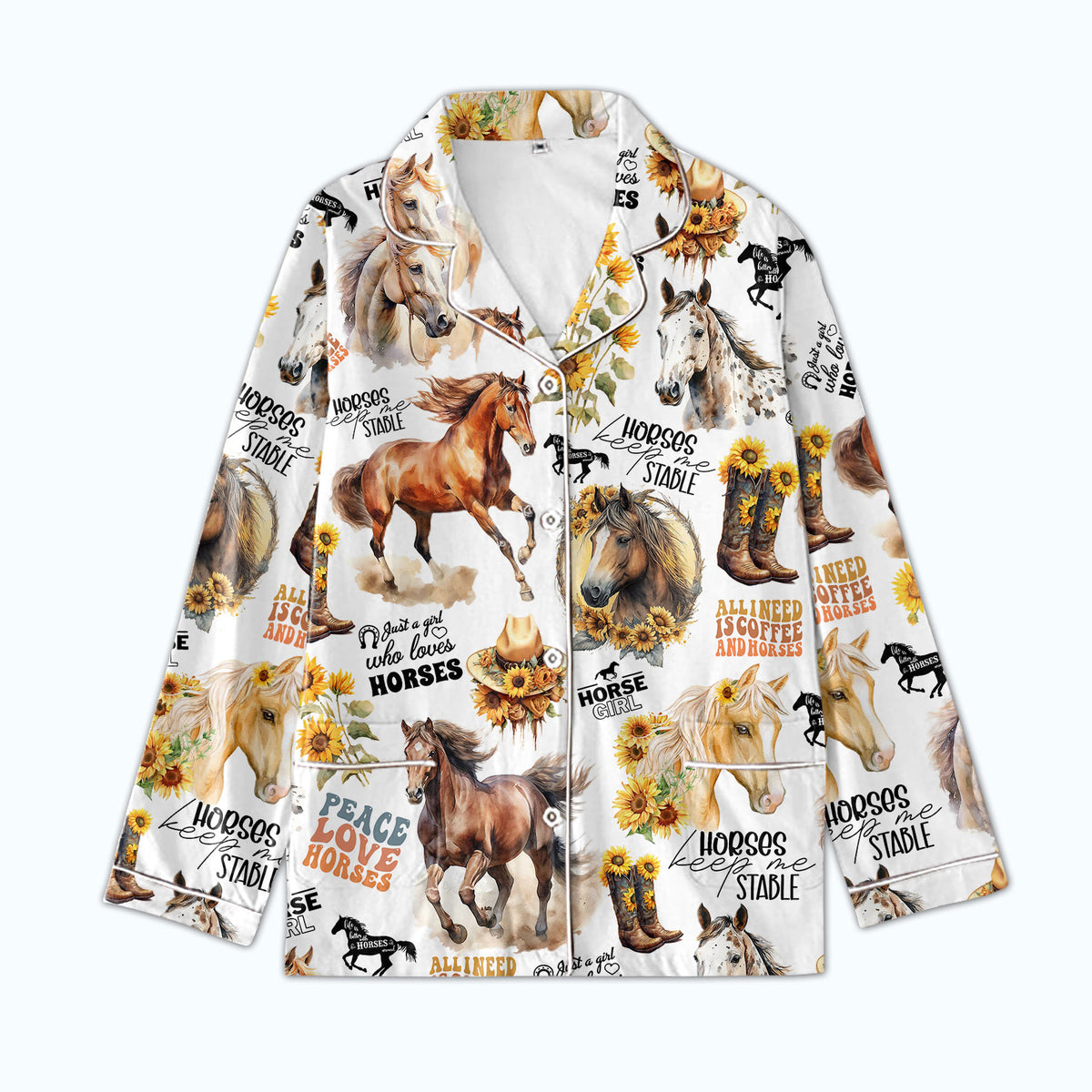 Personalized Women&#39;s Pajama Set, Gift For Horse Lovers