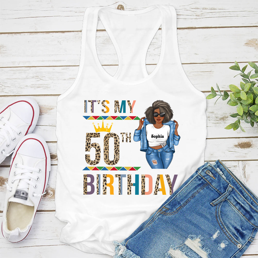 50th Birthday Shirts, Custom Birthday Shirts, Turning 50 Shirt, Gifts For Women Turning 50, 50 And Fabulous Shirt, 50th Birthday Shirts For Her-YPT-HCT